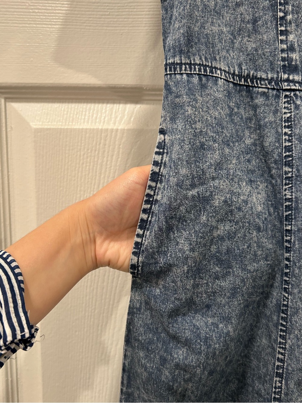 Who What Wear Washed Denim Midi Dress Size XS - Picture 5 of 8